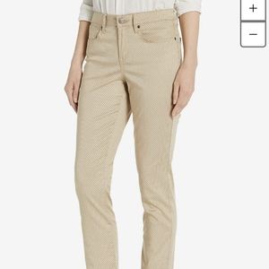 NYDJ size 16 straight leg khaki pants with brown polka dots. New with tags.